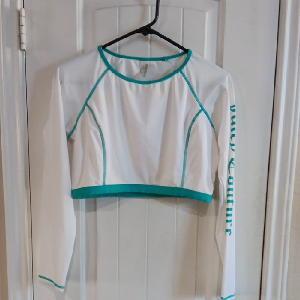 Juicy Couture White and Teal Swim Coverup